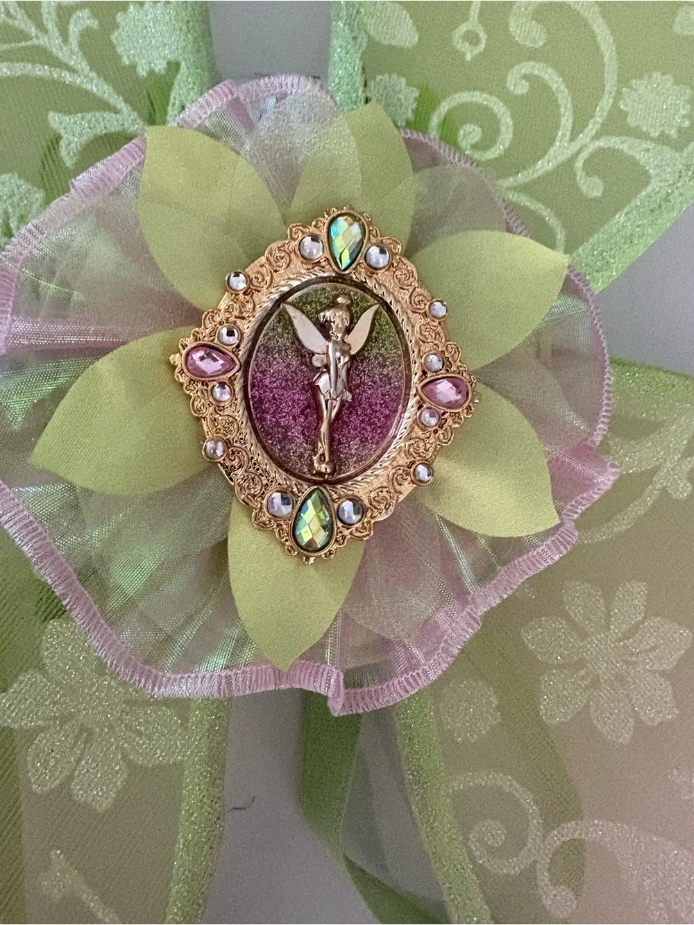 Disney Tinkerbell Fairy Wing Light-Up, One Size, Pink/Green Glitter
